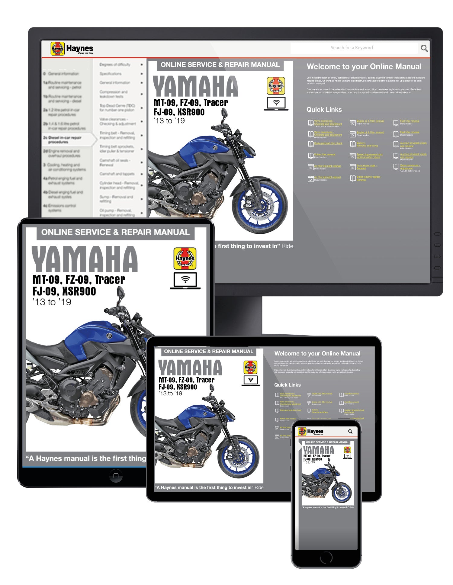 Yamaha MT-09, FZ-09, Tracer FJ-09 & XSR900 (13 - 19) Haynes Repair Manual