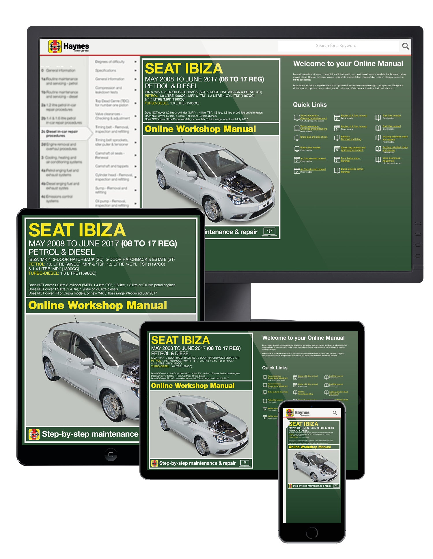 Seat Ibiza 2008 - 2017 Haynes Repair Manual