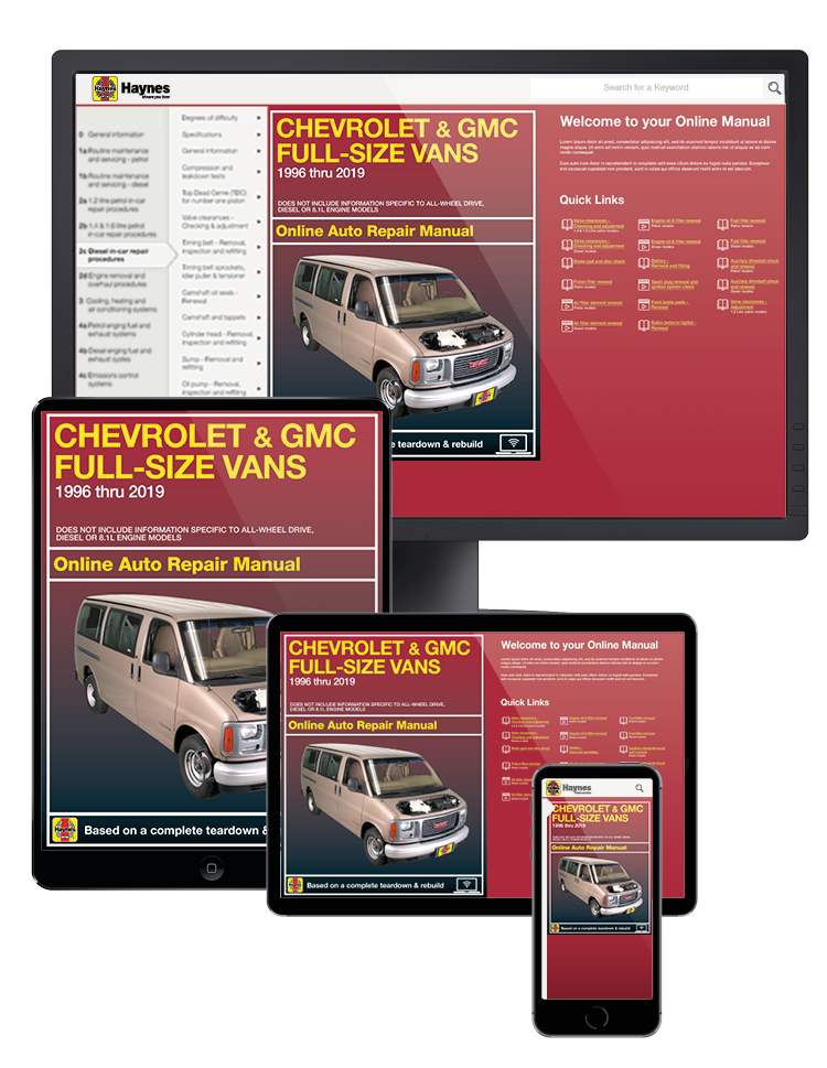 Chevrolet Express & GMC Savana Full-size Gasoline Engine Model Vans (96-19) Haynes Online Manual