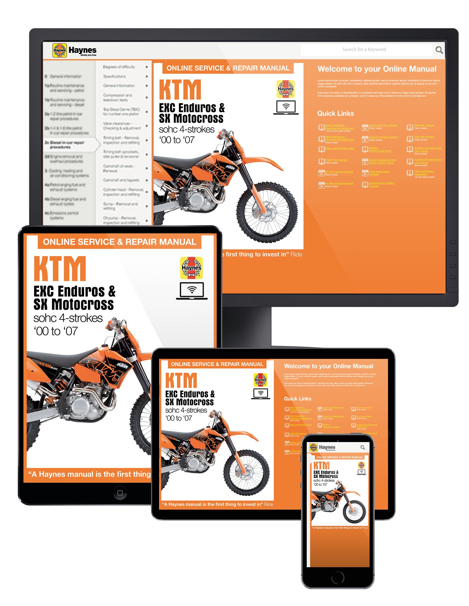 KTM EXC Enduro & SX Motocross (00 - 07) Haynes Repair Manual