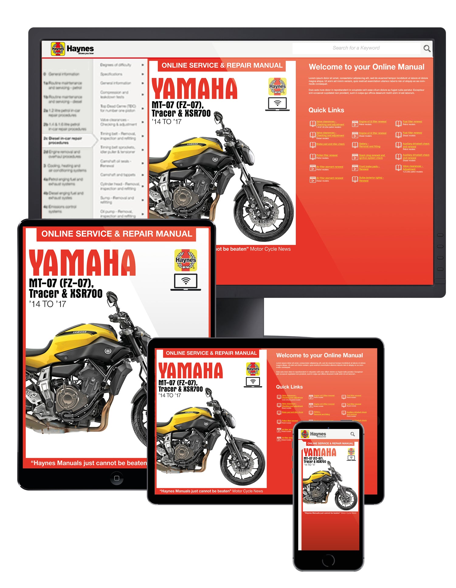 Yamaha MT-07, Tracer & XSR700 (14 to 17) Haynes Repair Manual