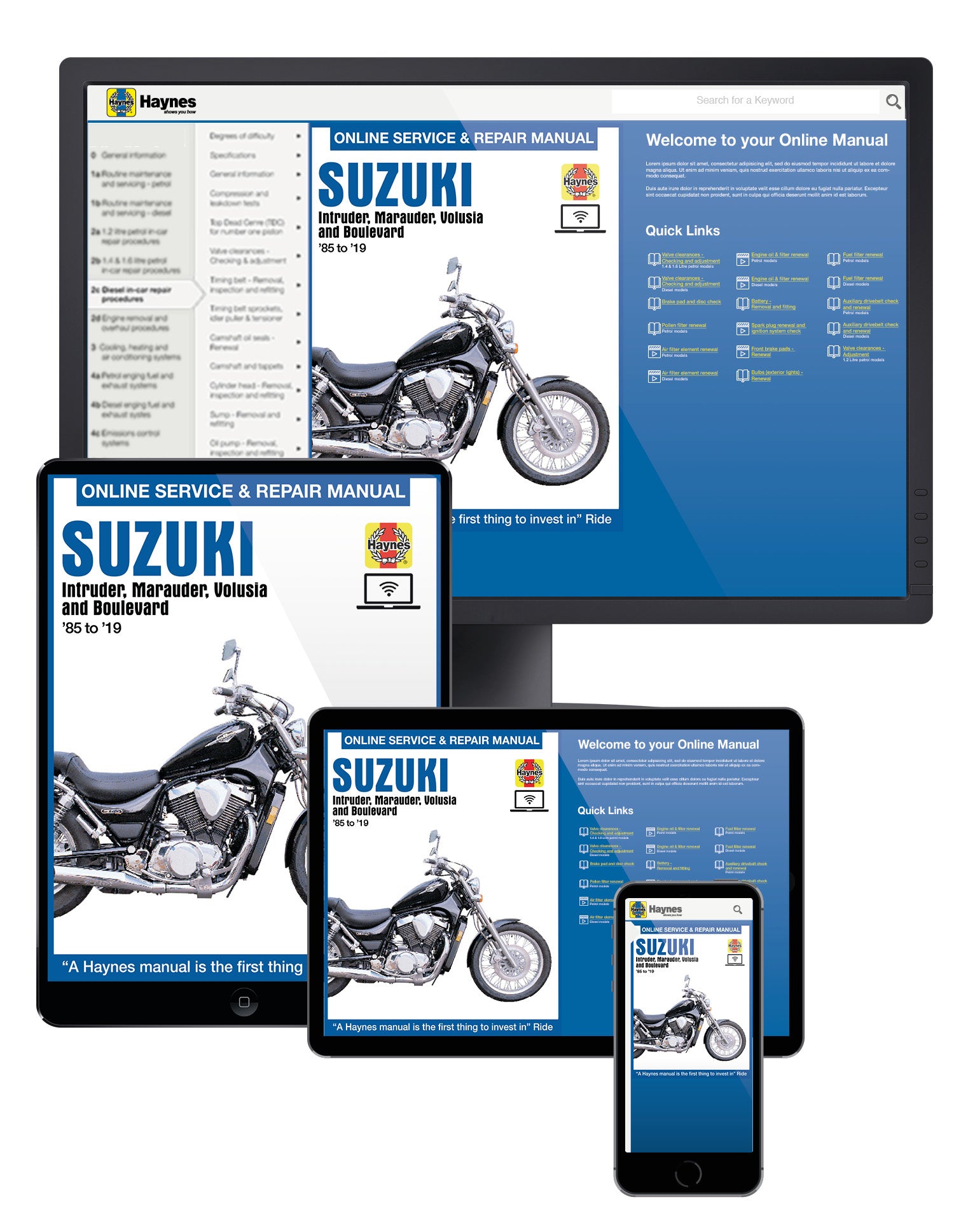 Suzuki Intruder, Marauder, Volusia & Boulevard covering VS700, VS750 & VS800 Intruder (1985-2004), VZ 800 Marauder (1997-2004), VL800 Volusia (2001-2004) & C50/M50 Boulevard (2005-2019) S50 Boulevard (2005-2009) Haynes Repair Manual