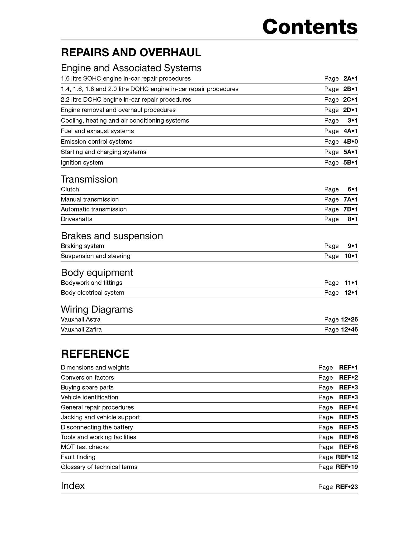 Vauxhall/Opel Astra and Zafira Petrol (Feb 98 - Apr 04) R to 04 Haynes Online Manual