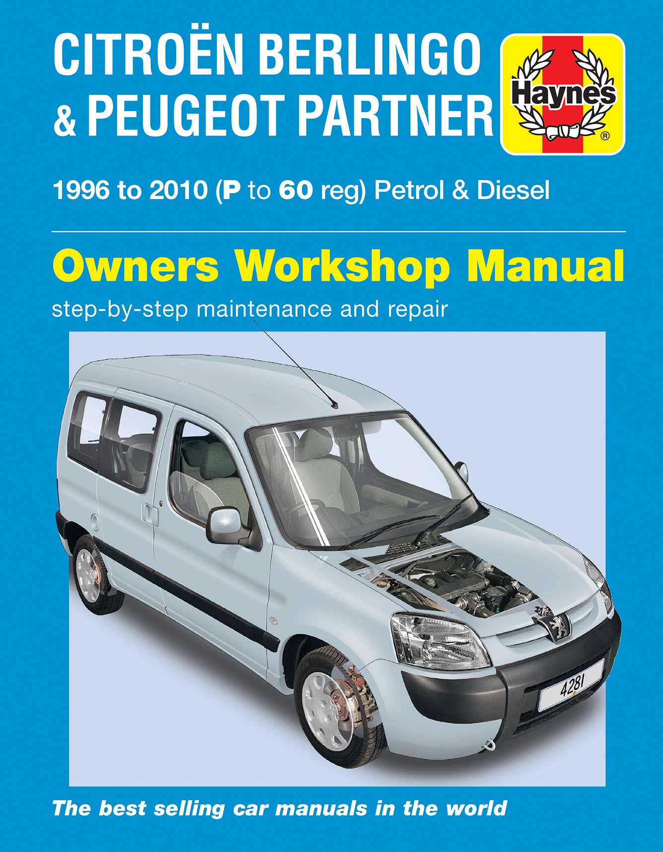 Citroen Berlingo & Peugeot Partner Petrol & Diesel (1996-2010) Haynes Repair Manual Printed Book Front Cover